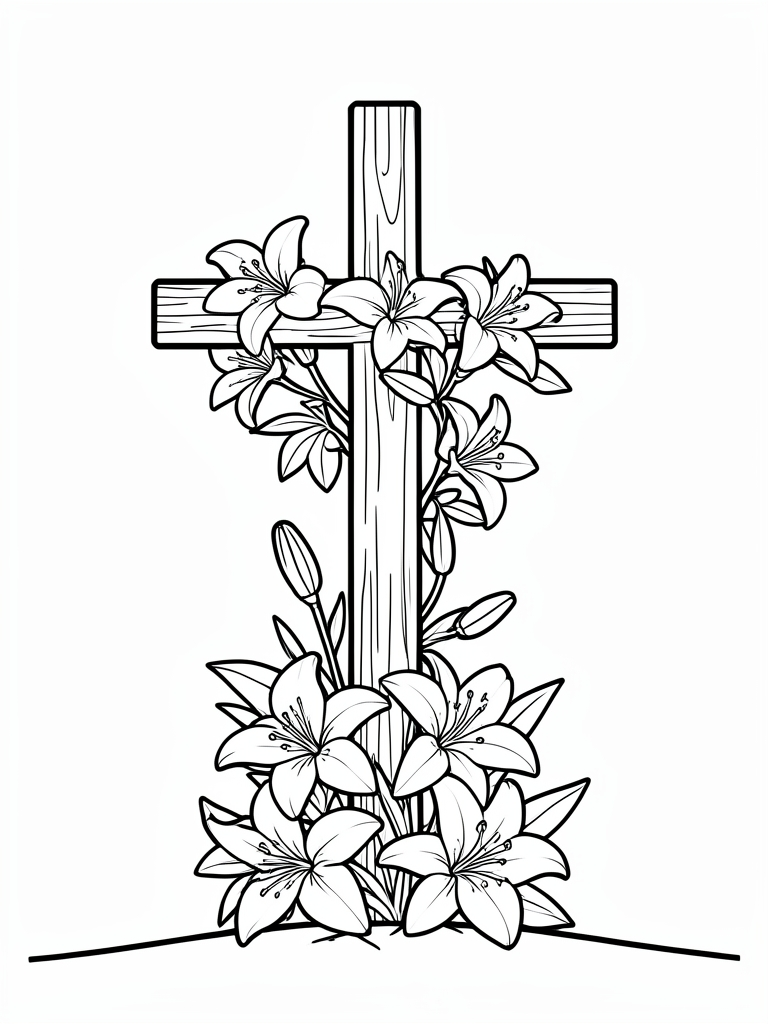 Easter Cross coloring page