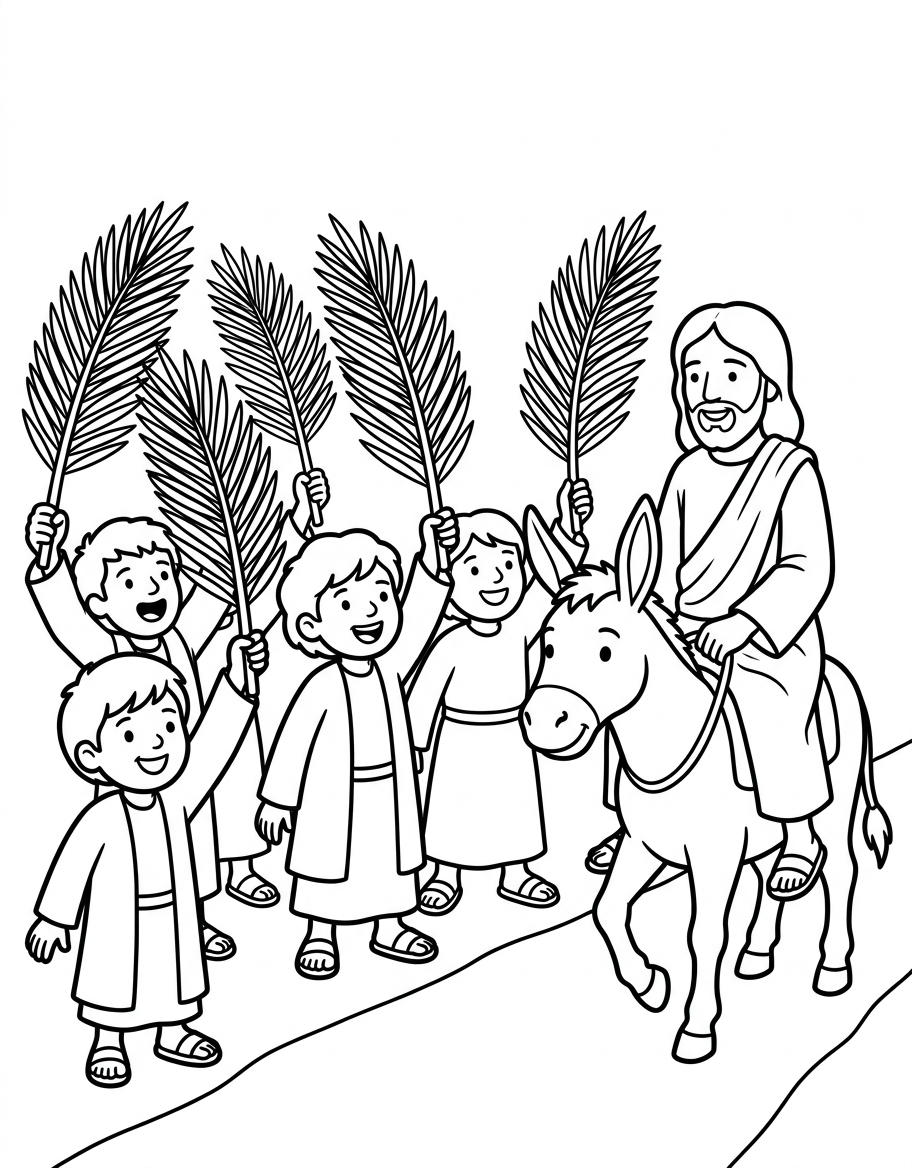 Palm Sunday coloring page