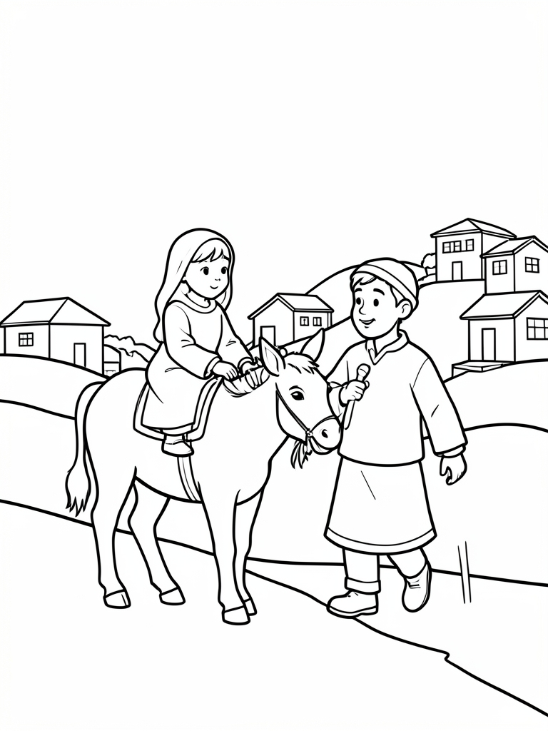 Journey to Bethlehem coloring page