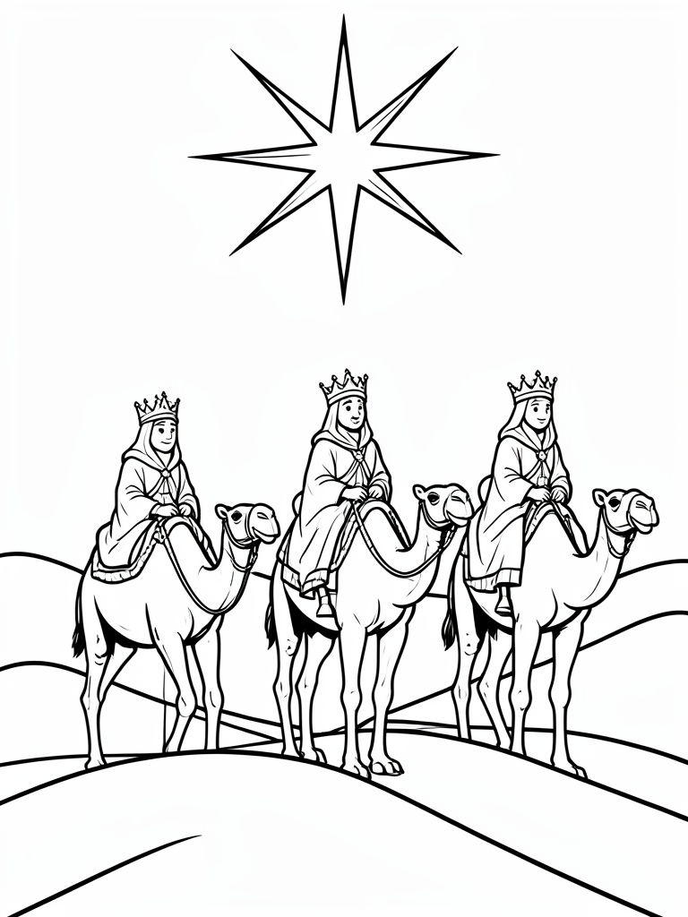 Three Wise Men coloring page