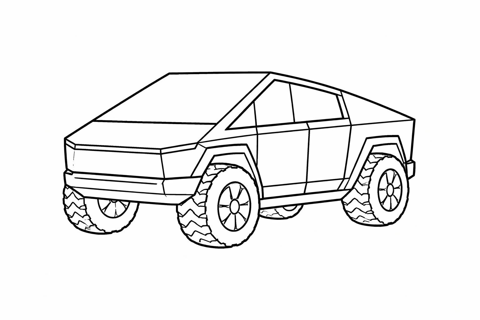 Tesla Cybertruck coloring page