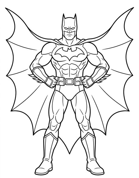 Batman with cape spread and bat symbol PDF preview