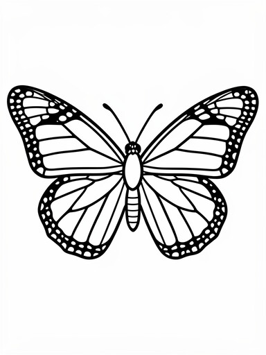 Monarch Butterfly with Detailed Wings coloring page