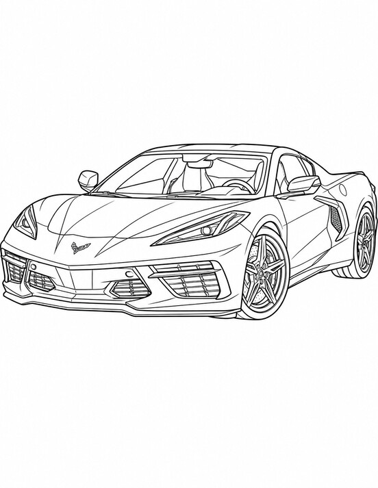 Chevrolet Corvette coloring page PDF preview