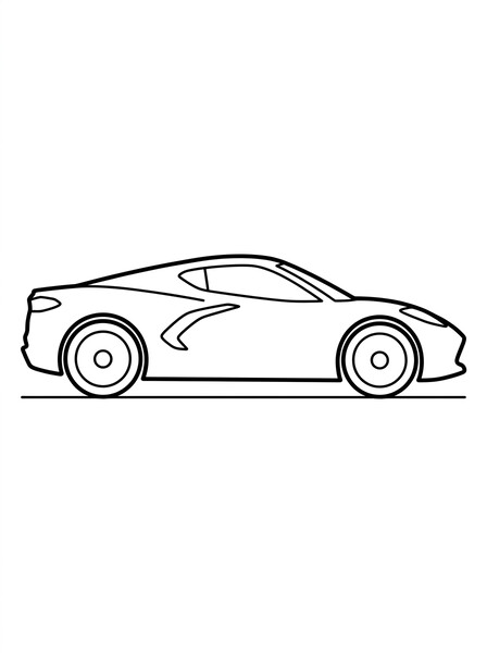 Easy Corvette for Little Kids coloring page