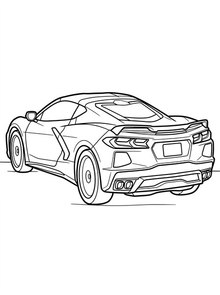 Corvette Rear View coloring page