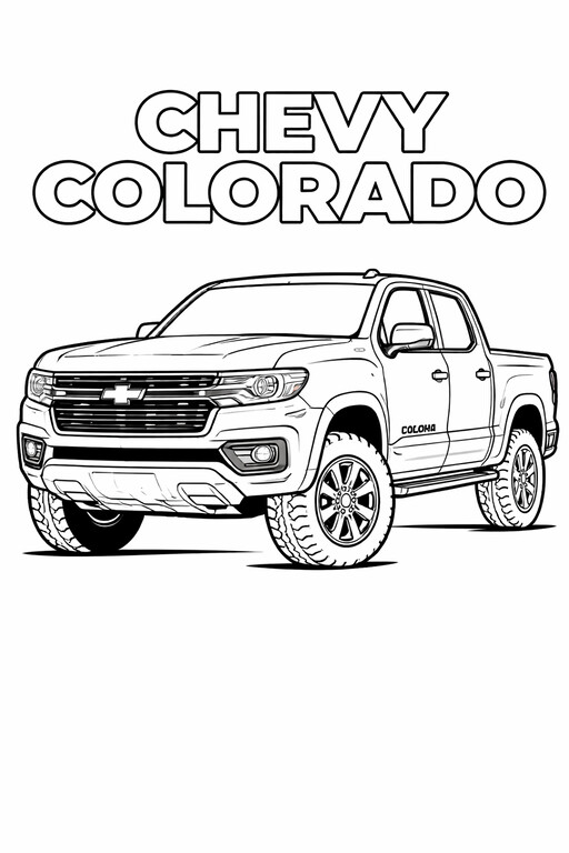 Chevy Colorado pickup coloring page PDF preview