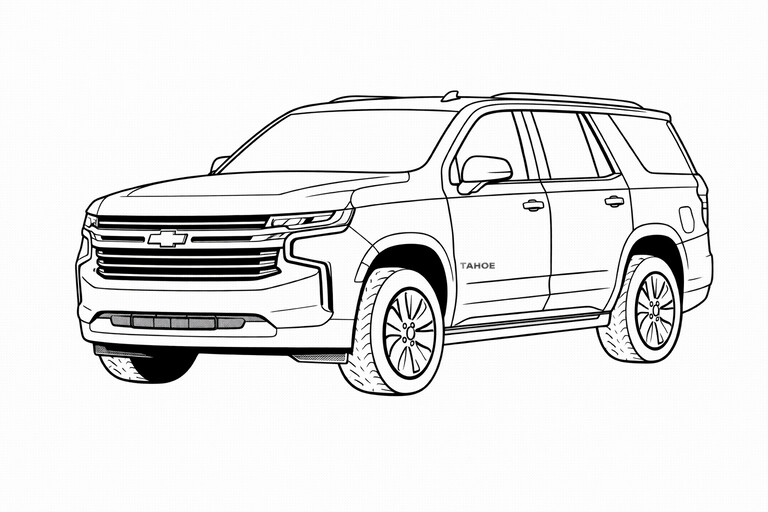Chevy Tahoe Coloring Page PDF preview