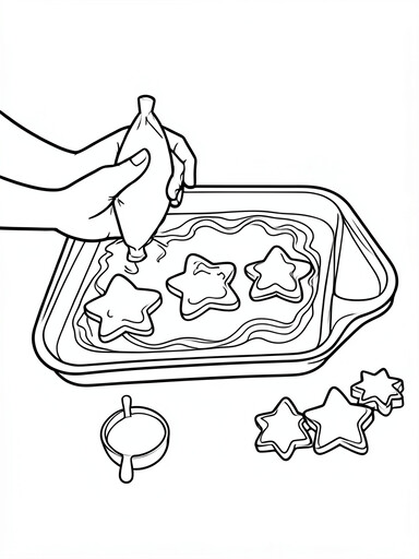 Christmas sugar cookies coloring page PDF preview