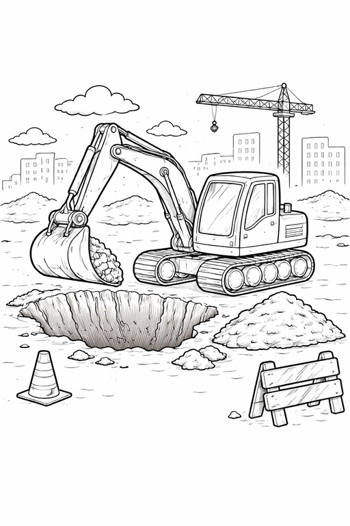 Construction coloring pages PDF preview