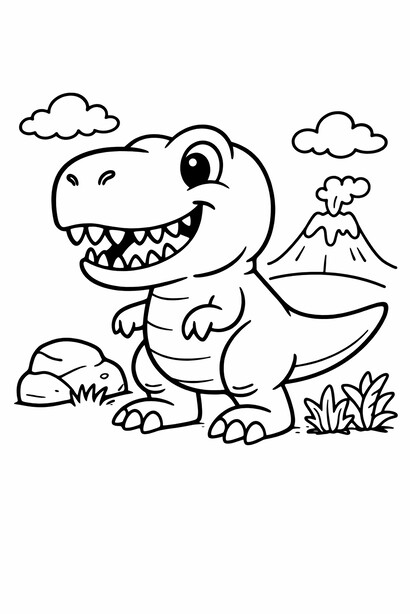 T-Rex Dinosaur Coloring Page