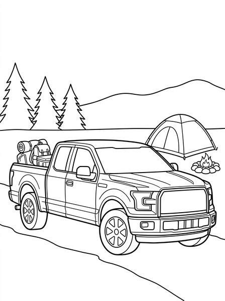 F-150 Camping Trip coloring page
