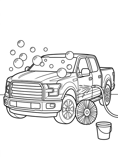 F-150 at the Car Wash coloring page
