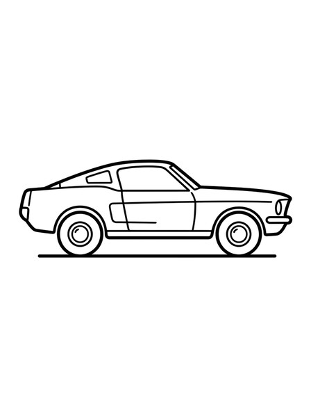 Easy Mustang for Little Kids coloring page