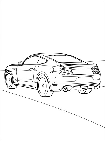 Mustang GT Rear View coloring page
