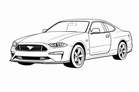 Ford Mustang Coloring Page PDF preview