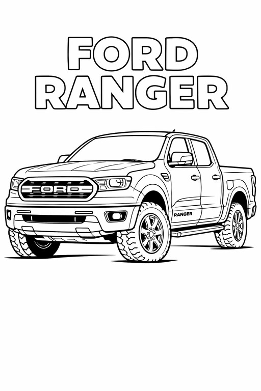 Ford Ranger Pickup Coloring Page PDF preview