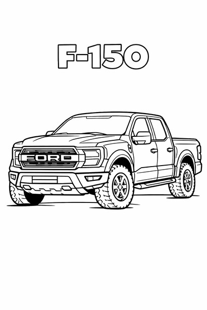 Ford F-150 pickup truck coloring sheet