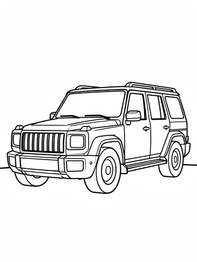 GMC Yukon coloring page showing a full-size three-row SUV