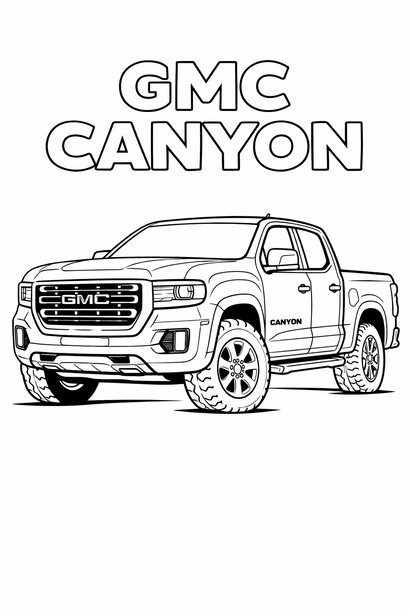 GMC Canyon midsize pickup truck coloring sheet