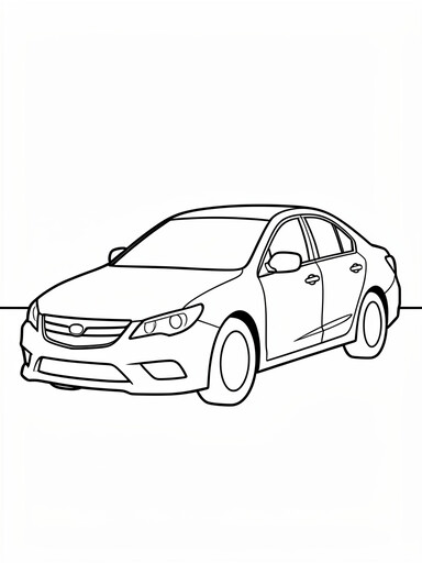 Honda Accord coloring page showing a sedan with a sloped roofline and sweeping angular headlights