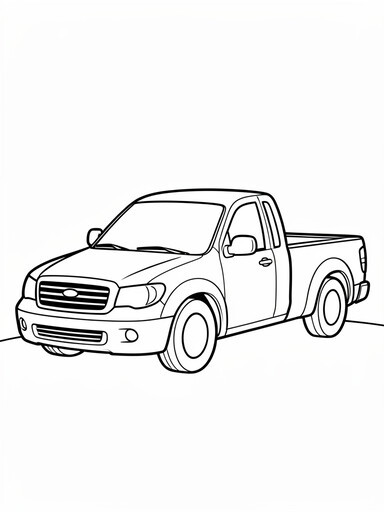 Honda Ridgeline coloring page showing a pickup truck with a horizontal-bar grille and a short open bed