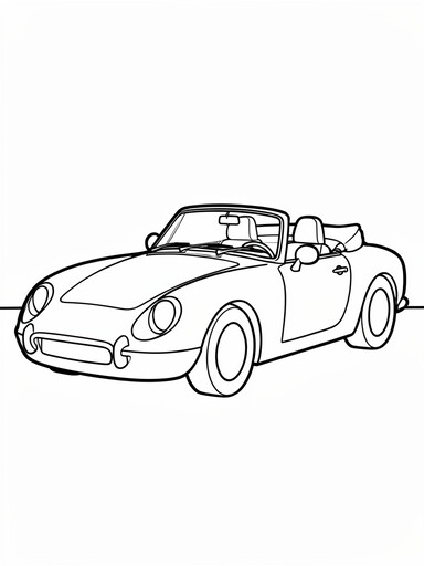 Honda S2000 coloring page showing a roadster with its soft top folded down and a long hood