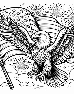 Bald eagle with American flag PDF preview