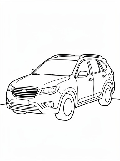 Jeep Grand Cherokee coloring page showing a rounded unibody SUV with roof rails and a curved roofline