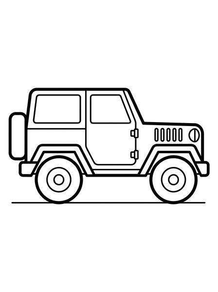 Easy Jeep Wrangler for Little Kids coloring page