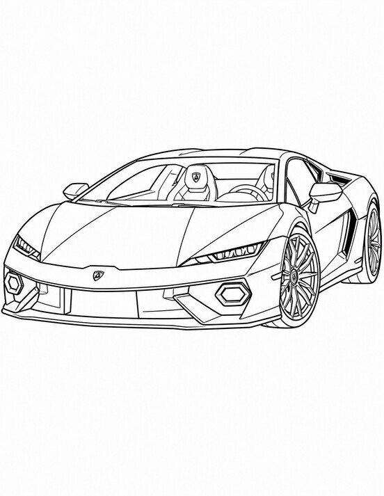 Lamborghini Temerario coloring page PDF preview