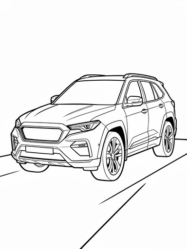 Lamborghini Urus coloring page showing a performance SUV with flared wheel arches