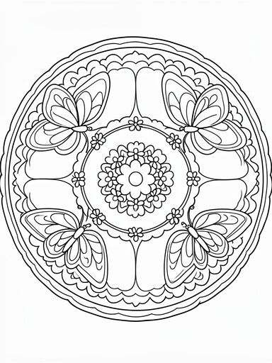 Butterfly Mandala coloring page