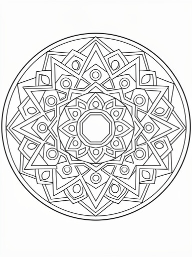 Geometric Mandala coloring page