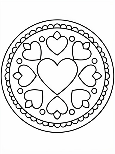 Heart Mandala coloring page