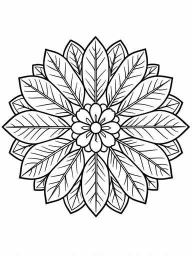 Leaf Mandala coloring page