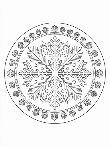 Snowflake Mandala coloring page