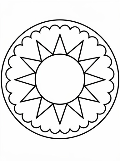 Sun Mandala coloring page