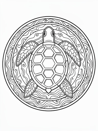 Sea Turtle Mandala coloring page