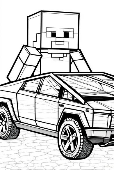 Minecraft Creeper coloring page showing the iconic blocky Creeper with four-square face pattern PDF preview