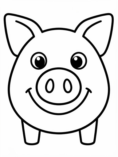 Big Simple Pig Face coloring page