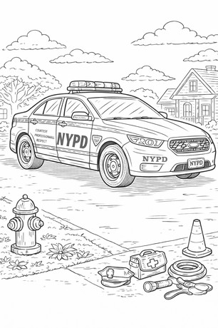 NYPD police car in city
