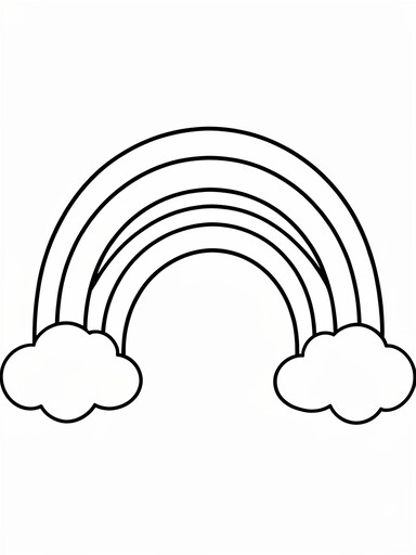 Large rainbow arc with four curved bands and fluffy clouds at each base end PDF preview