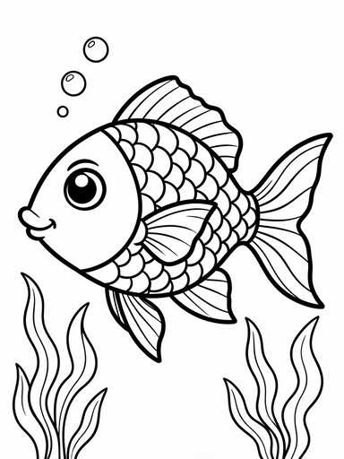 Rainbow Fish with Shiny Scales coloring page