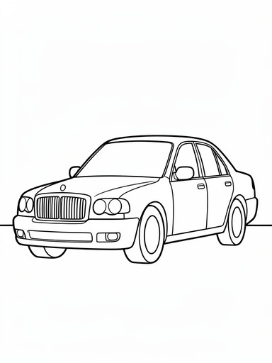 Rolls-Royce Phantom coloring page showing a tall formal sedan with an upright grille