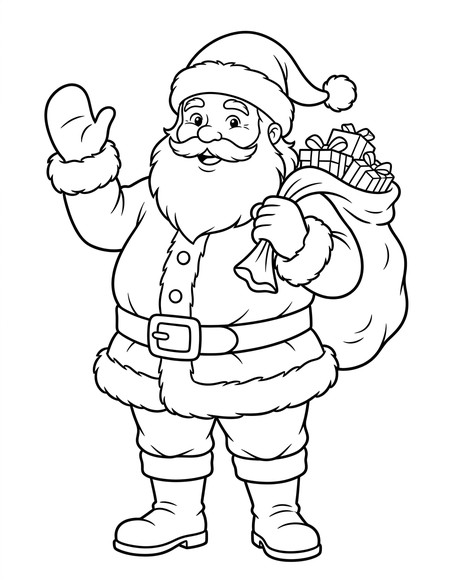 Santa Claus coloring page PDF preview
