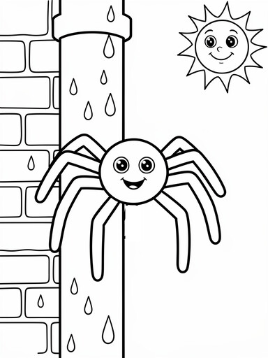 Itsy Bitsy Spider on the Water Spout coloring page