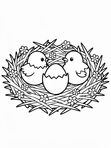 Baby Chicks Hatching coloring page