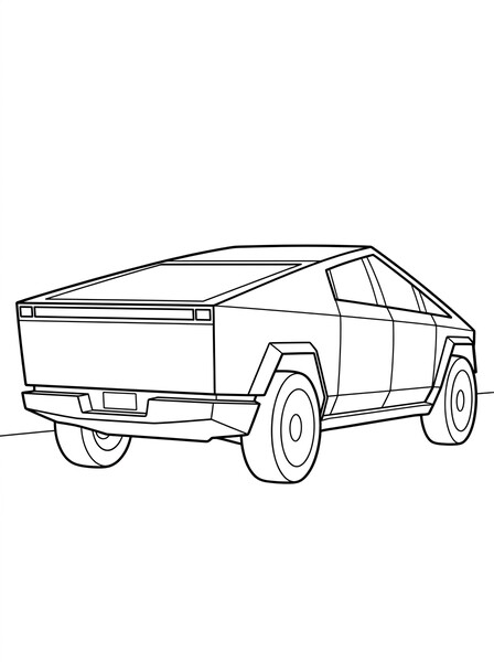 Cybertruck Rear View coloring page