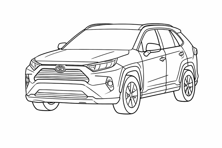 Toyota RAV4 Coloring Page PDF preview